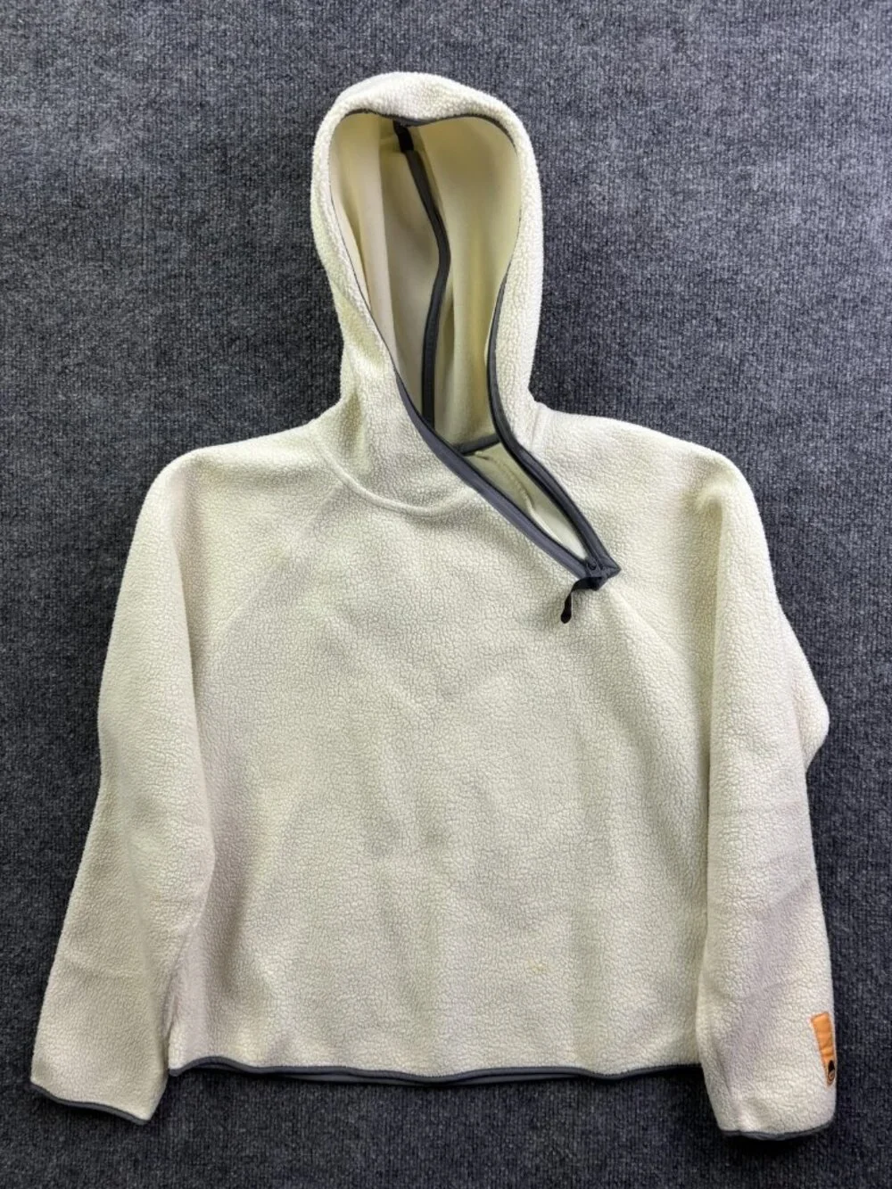 VNTG Nike Hoodie Sweatshirt Womens Small White 1/4 Zip Fleece High Neck‎ Sherpa